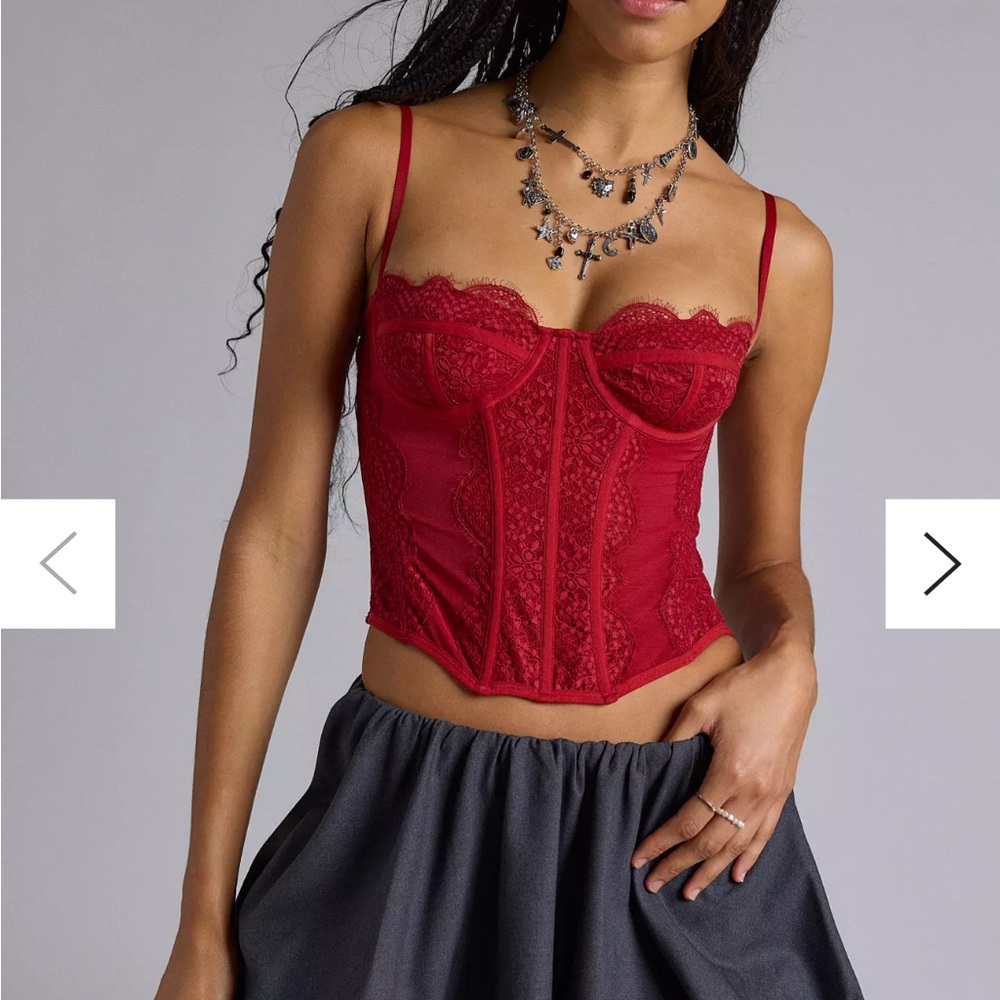 Urban Outfitters Red Corset Lace Top *MEDIUM*